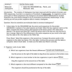 Cladograms gizmo answer key activity c